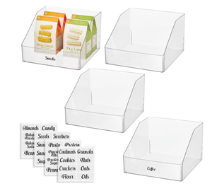 lot 182 image: Set of 4 - mDesign Plastic Open Front Kitchen Storage Organizer Containers
