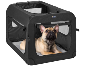 lot 185 image: Veehoo Folding Soft Dog Crate - Black