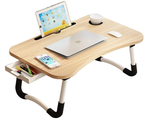 lot 195 image: Laptop Bed Tray Table with Foldable Legs - Walnut