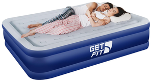 lot 242 image: Get Fit Queen Size Air Bed with Built In Electric Pump - NavyWhite