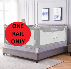 lot 263 image: FAMILL Toddler Bed Guard Rail for Queen King Size Bed - ONE RAIL ONLY - Grey