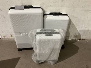 lot 34 image: Luggex 3pc Luggage Set - White