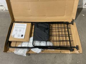 lot 49 image: Black Folding Wheeled Shopping Cart with Liner