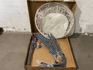 lot 51 image: Suncreat Natural Macrame Hammock Chair with Black Stand