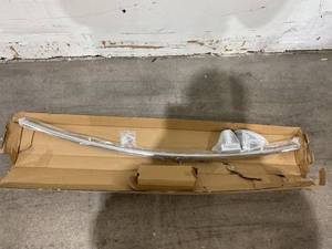 lot 297 image: Chrsouly Adjustable Curved Nickel Finish Stainless Steel Shower Curtain Rod