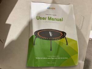 lot 65 image: Zupapa 40 Inch Rebounder Trampoline with Adjustable Handle Bar