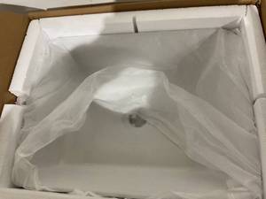 lot 66 image: Lordear Bathroom White Ceramic Vessel Sink with Oil Rubbed Bronze Faucet Combo