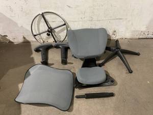 lot 76 image: LONGBOSS Gray Mesh Height Adjustable Drafting Chair with Foot Rest