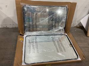 lot 86 image: USHOWER 2-Pack Black Metal Framed Wall Mount Bathroom Mirrors