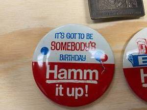 lot 108 image: Pair of Hamms Button and Hamms Belt Buckle