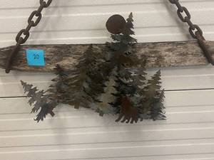 lot 20 image: Hanging Forest Decor with Metal Hook and Ox Yoke