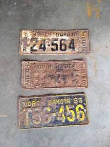 lot 13 image: (3) Antique License Plates