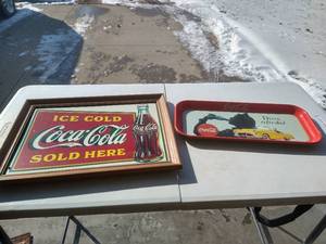 lot 40 image: (2) Coke Items - PictureTin And Tray