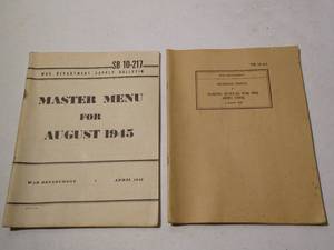 lot 134 image: (2) 1940s War Department Cook Manuals