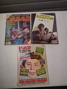 lot 139 image: (3) Vintage Magazines - Mad, National Lampoon, Creem