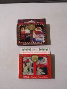 lot 150 image: (2) Coca Cola Nostalgia Playing Cards In Collectors Tins