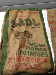lot 164 image: (2) Vintage Burlap Sacks