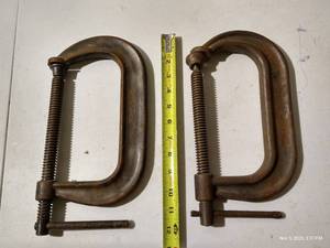 lot 169 image: (2) Large Heavy Duty C-Clamps