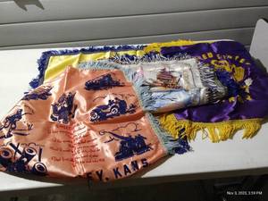 lot 178 image: (5) World War II Silk Pillow Covers