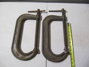 lot 187 image: (2) Large Heavy Duty C-Clamps