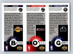 lot 25 image: Kobe Bryant RC 1996 Upper Deck #M139 with Kevin Garnett Rookie Basketball Card