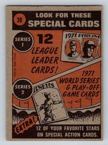 lot 61 image: 1972 Topps Carl Yastrzemski In Action #38 Vintage Baseball Card