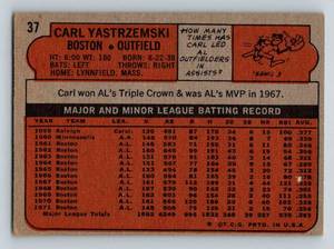 lot 68 image: 1972 Topps Carl Yastrzemski #37 Vintage Baseball Card