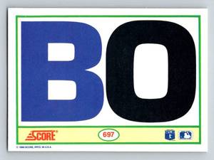 lot 119 image: Bo Jackson Iconic Bo Knows 1990 Score #697 Baseball Football Card