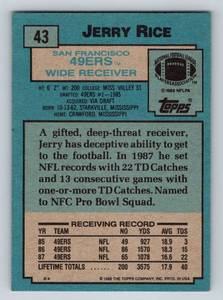 lot 175 image: Jerry Rice 1988 Topps #43 Football Card
