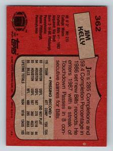 lot 198 image: Jim Kelly RC 1987 Topps #362 Rookie Vintage Football Card