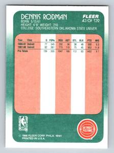 lot 214 image: Dennis Rodman RC 1988 Fleer #43 Rookie Basketball Card
