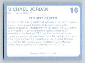 lot 230 image: Michael Jordan 1989 Collegiate Collection #16 University of North Carolina Basketball Card