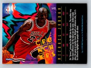lot 253 image: Michael Jordan 1995 NBA Hoops Crunchers Insert #1 Basketball Card