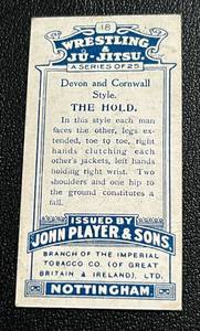 lot 51 image: 1913 John Player & Sons Wrestling & Ju-Jitsu Card # 18 The Hold, Vintage