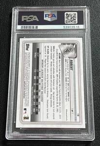 lot 74 image: Luis Robert RC PSA Graded 10 Gem Mint 2020 Bowman #18 Rookie Baseball Card