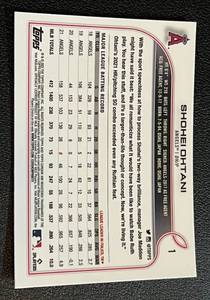 lot 76 image: Shohei Ohtani Black Refractor 2022 Topps Chrome #1 Baseball Card