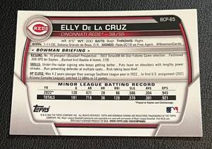 lot 88 image: Elly De La Cruz RC 20223 Bowman Chrome #BCP-65 Rookie Baseball Card