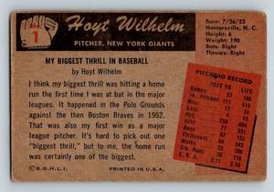 lot 21A image: 1955 Bowman Hoyt Wilhelm #1 Vintage Baseball Card
