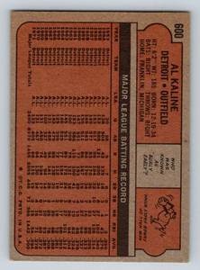 lot 23A image: 1972 Topps Al Kaline #600 High Number Vintage Baseball Card