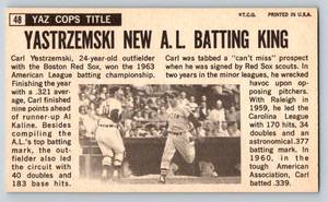 lot 28A image: Carl Yastrzemski 1964 Topps Giant #48 Vintage Baseball Card