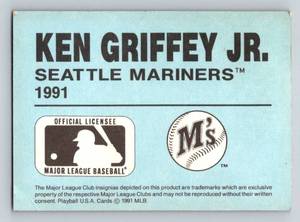 lot 122 image: Ken Griffey Jr. 1991 Playball Insert Baseball Card