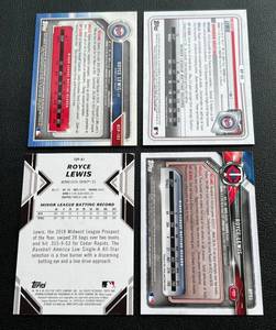 lot 127 image: Royce Lewis 4 Card Rookie Lot - Bowman Chrome, Bowman Prospects, Bowman Platinum Minnesota Twins Rookie Baseball