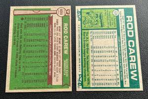 lot 133 image: Rod Carew 2 Card Lot - 1976 Topps #400 and 1977 #120 Vintage Minnesota Twins Baseball Cards