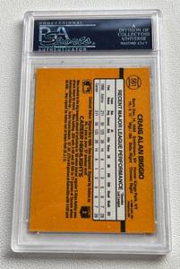lot 144 image: Craig Biggio RC PSA Graded 8 NM-MT 1989 Donruss #561 Rookie Baseball Card