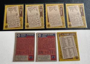 lot 188 image: 1985 and 1986 Football Star Lot - John Elway 2nd Year, Andre Reed RC, Joe Montana 7 Card Lot