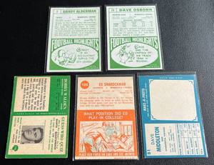 lot 203 image: Vintage Minnesota Viking Football 5 Card Lot 1961, 1963, 1966, 1968 - Osborn, Walden, Alderman, Middleton, Sharockman
