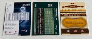 lot 209 image: Tom Brady 3 Card Lot - 2007 Donruss Classics #58, 2007 Topps Chrome #TC6, and 2007 Leaf Rookies and Stars Longevity #58 Football Cards