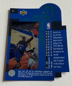 lot 224 image: Kevin Garnett Die Cut Upper Deck UD3 #21 Star Focus Insert Minnesota Timberwolves Basketball Card