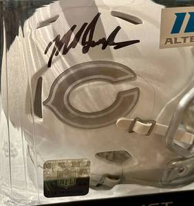 lot 9 image: Mike Singletary Signed Mini Helmet with Beckett COA - ICE Alternate Chicago Bears Football HOF