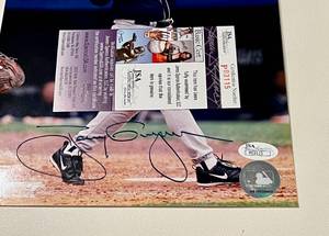 lot 301 image: Tony Gwynn Signed 8x10 Photo with JSA COA - Baseball Autograph Card, photo is creased